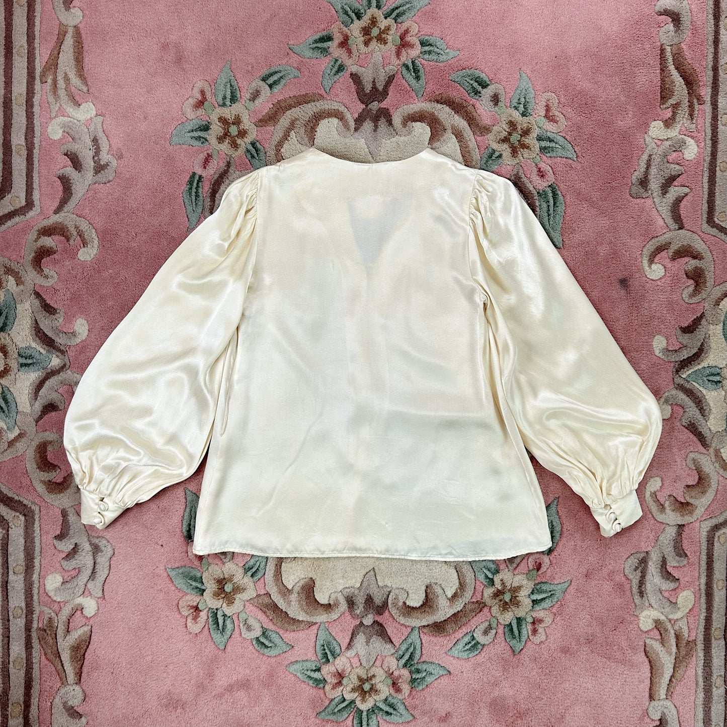 1970's Satin Cream Gunne Sax Blouse