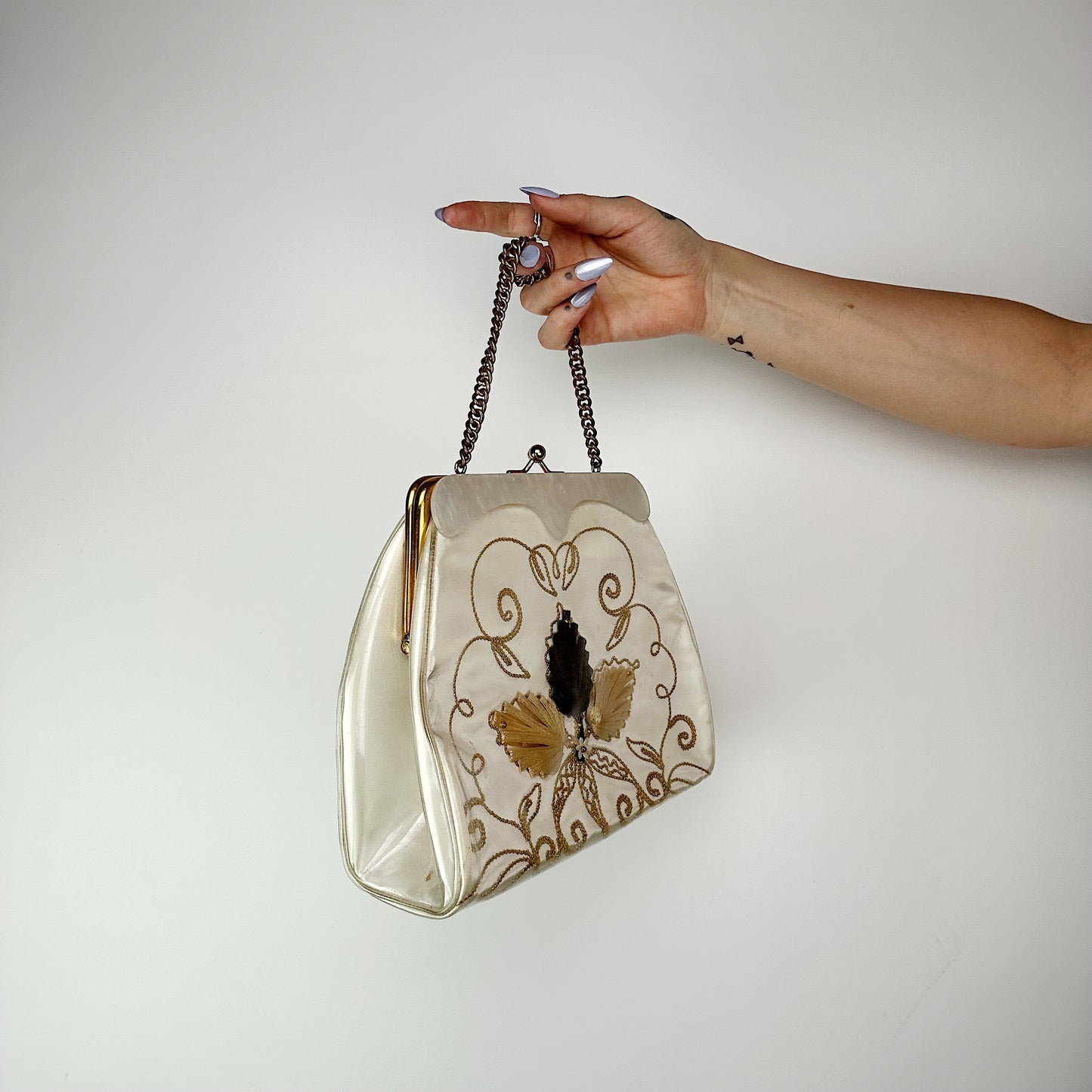 1960's Pearlescent Clear Purse