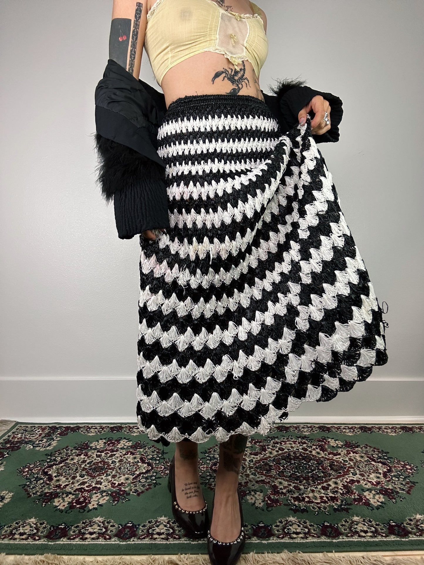 1960's Striped Acrylic Woven Maxi