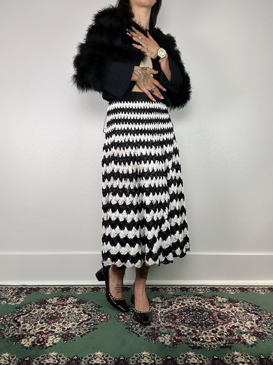 1960's Striped Acrylic Woven Maxi