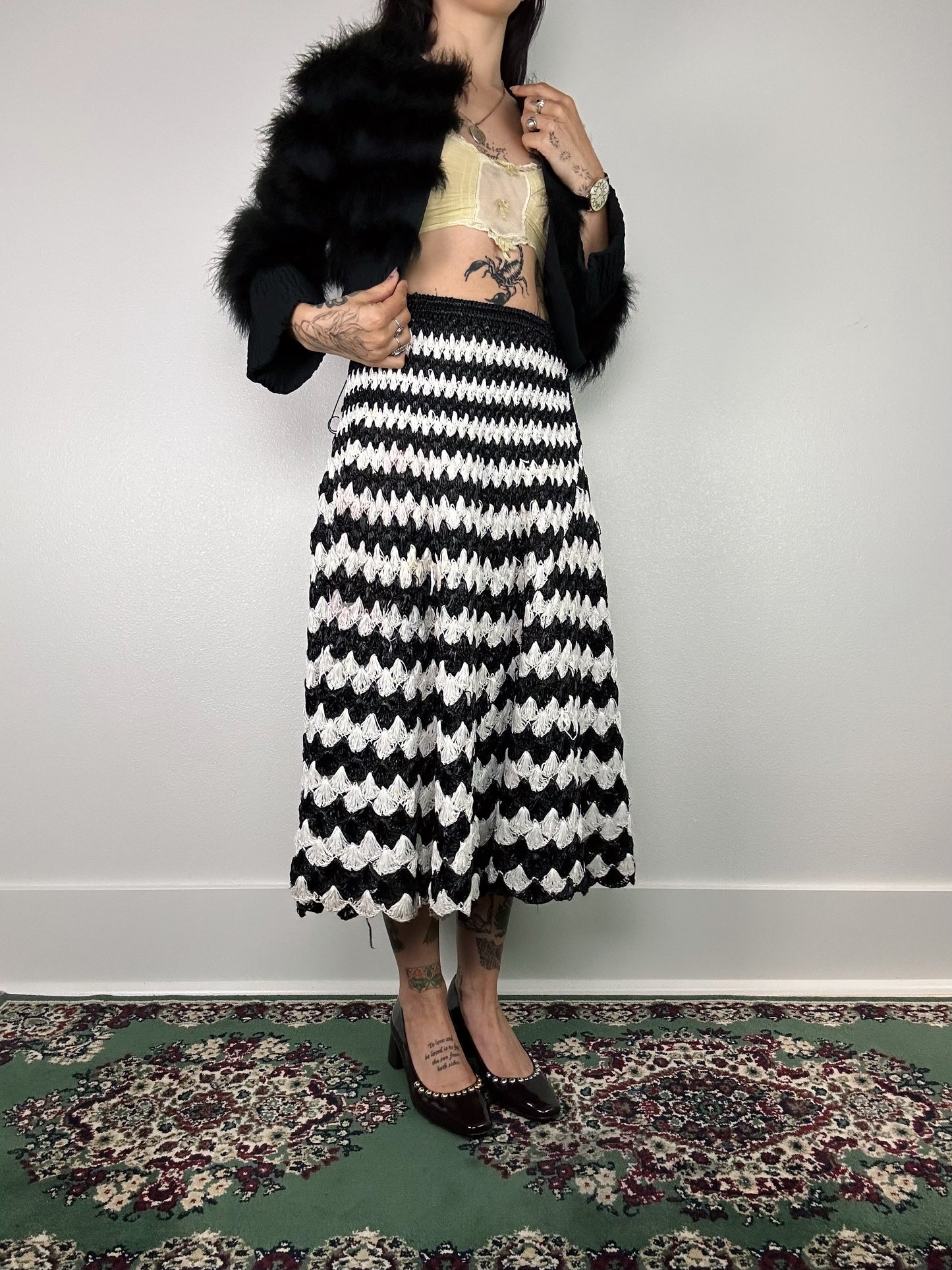 1960's Striped Acrylic Woven Maxi