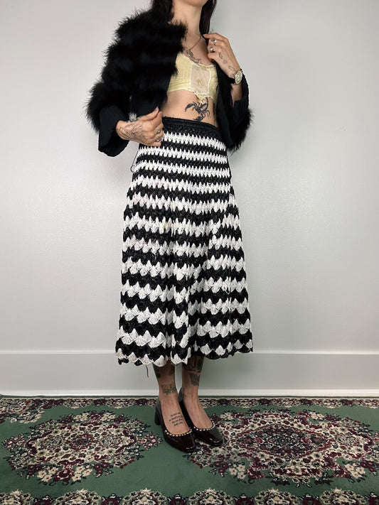 1960's Striped Acrylic Woven Maxi