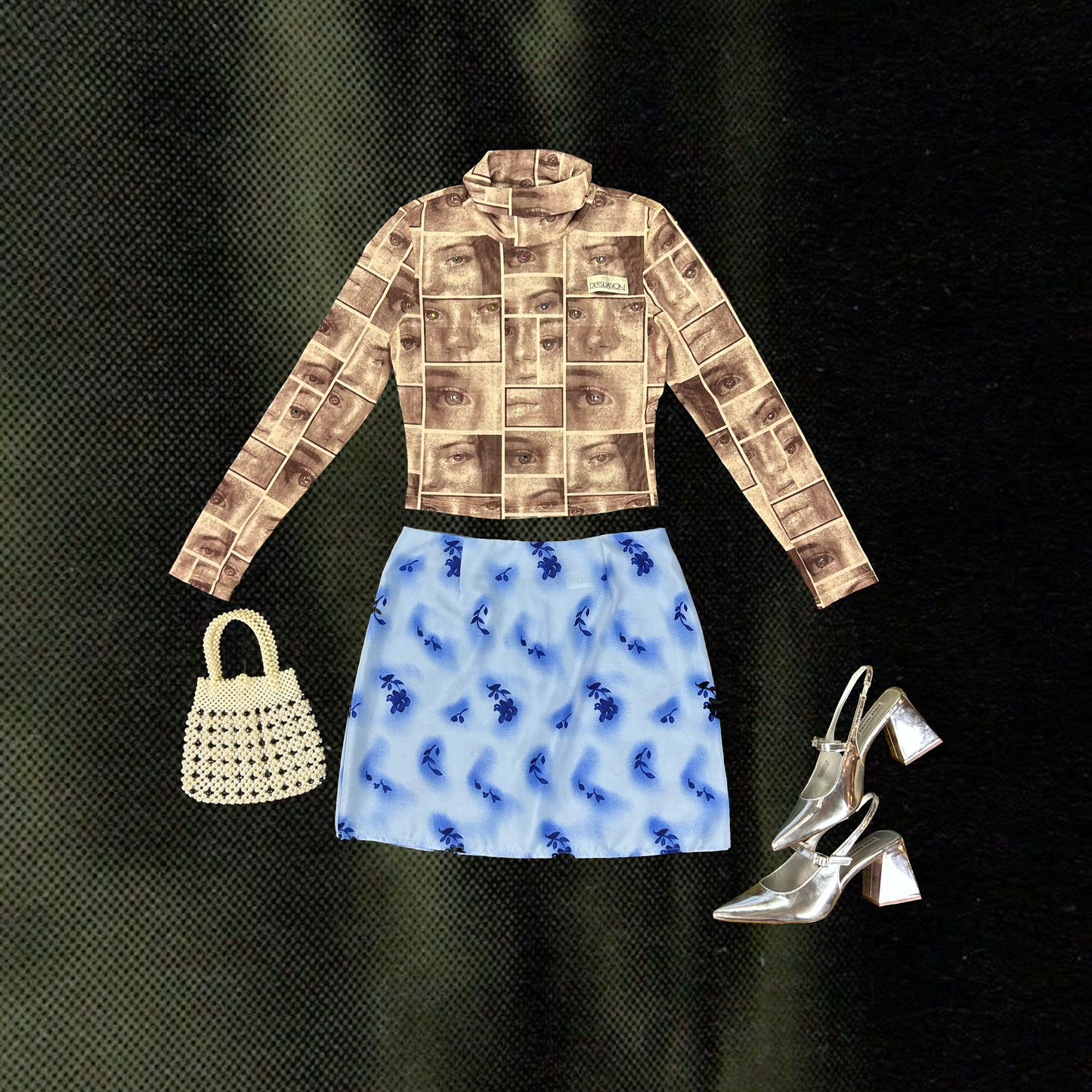 1990's Baby Blue Floral